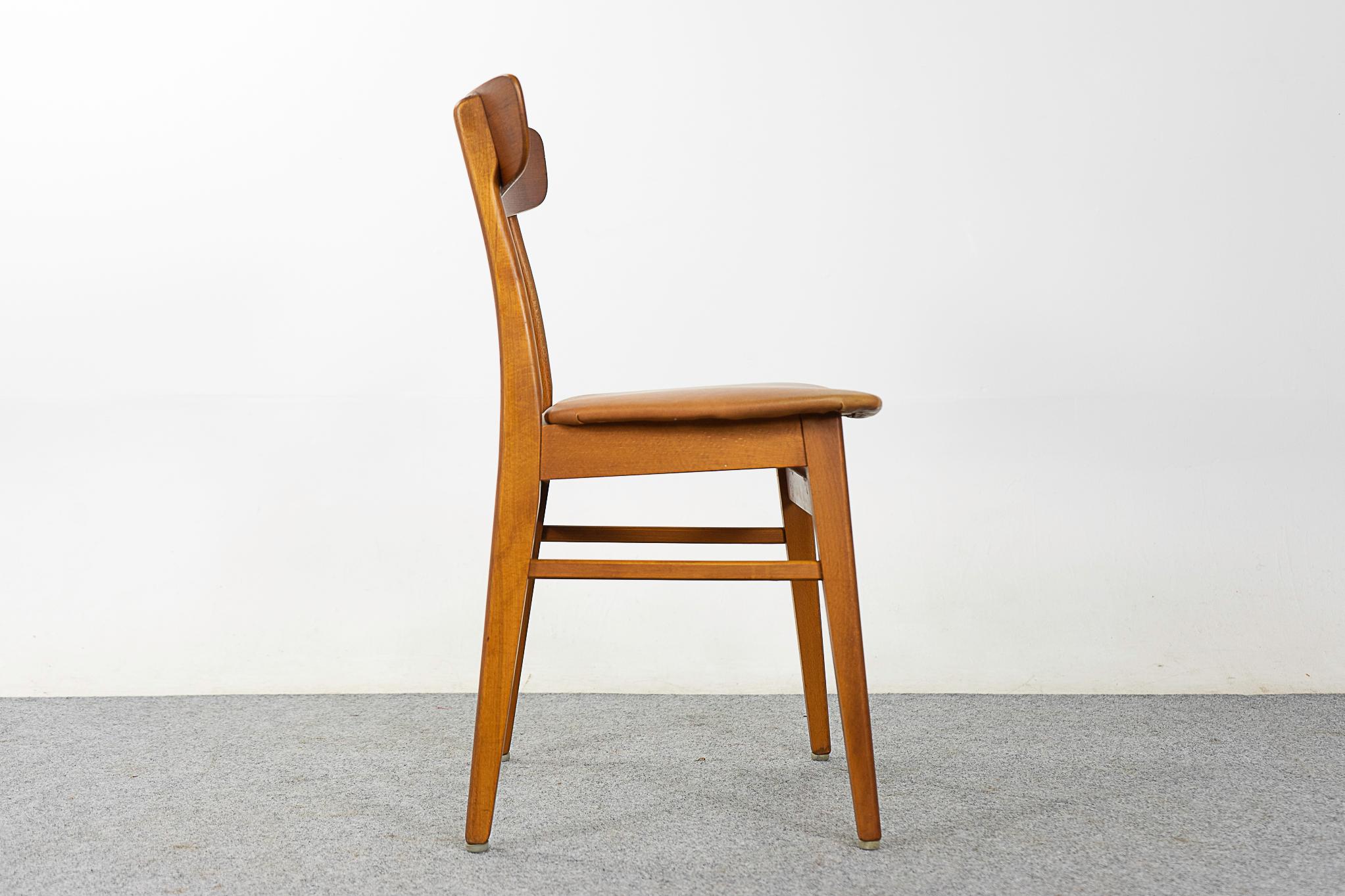 Single Danish Teak & Beech Dining Chair For Sale 1