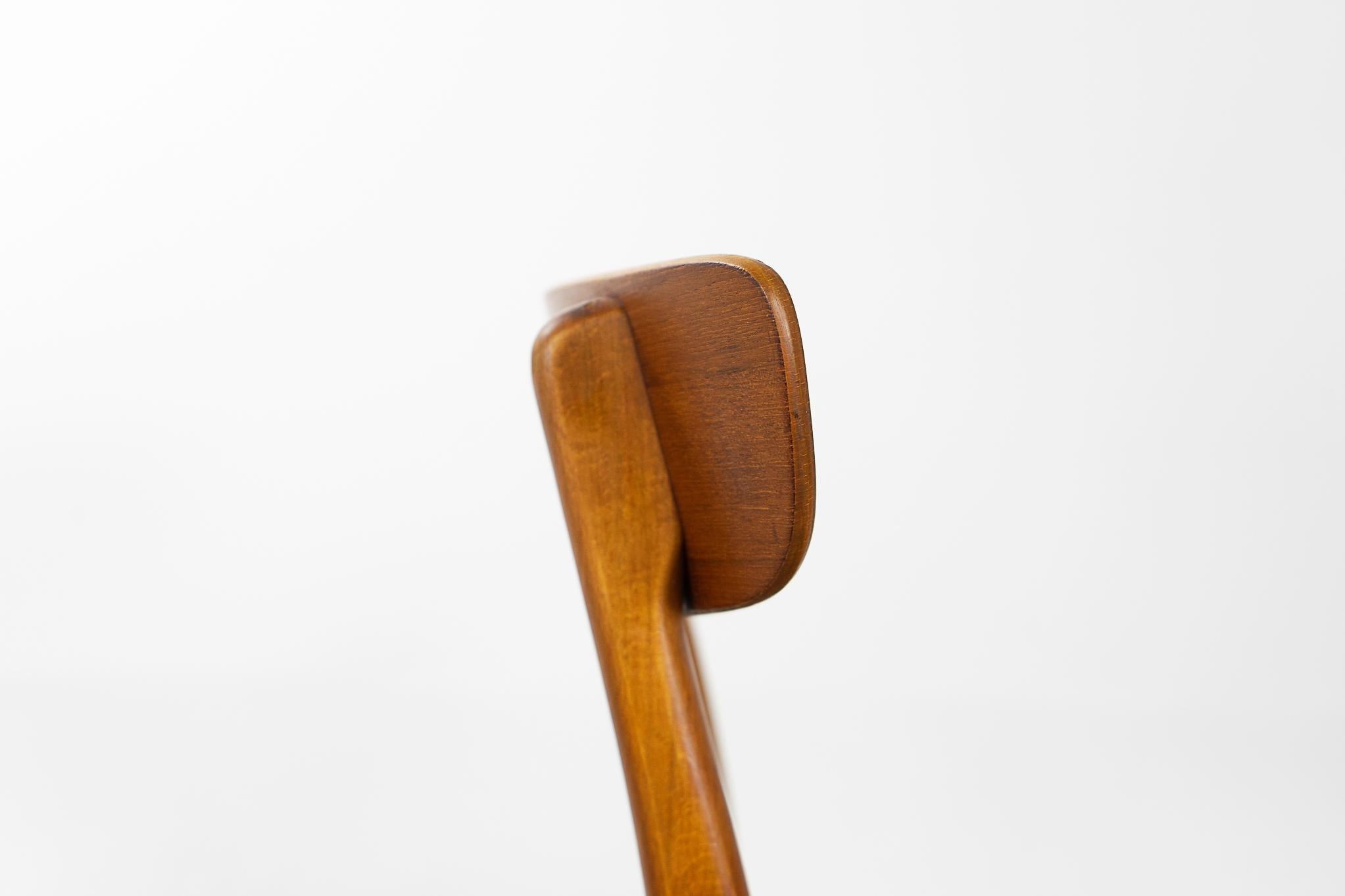 Single Danish Teak & Beech Dining Chair For Sale 2