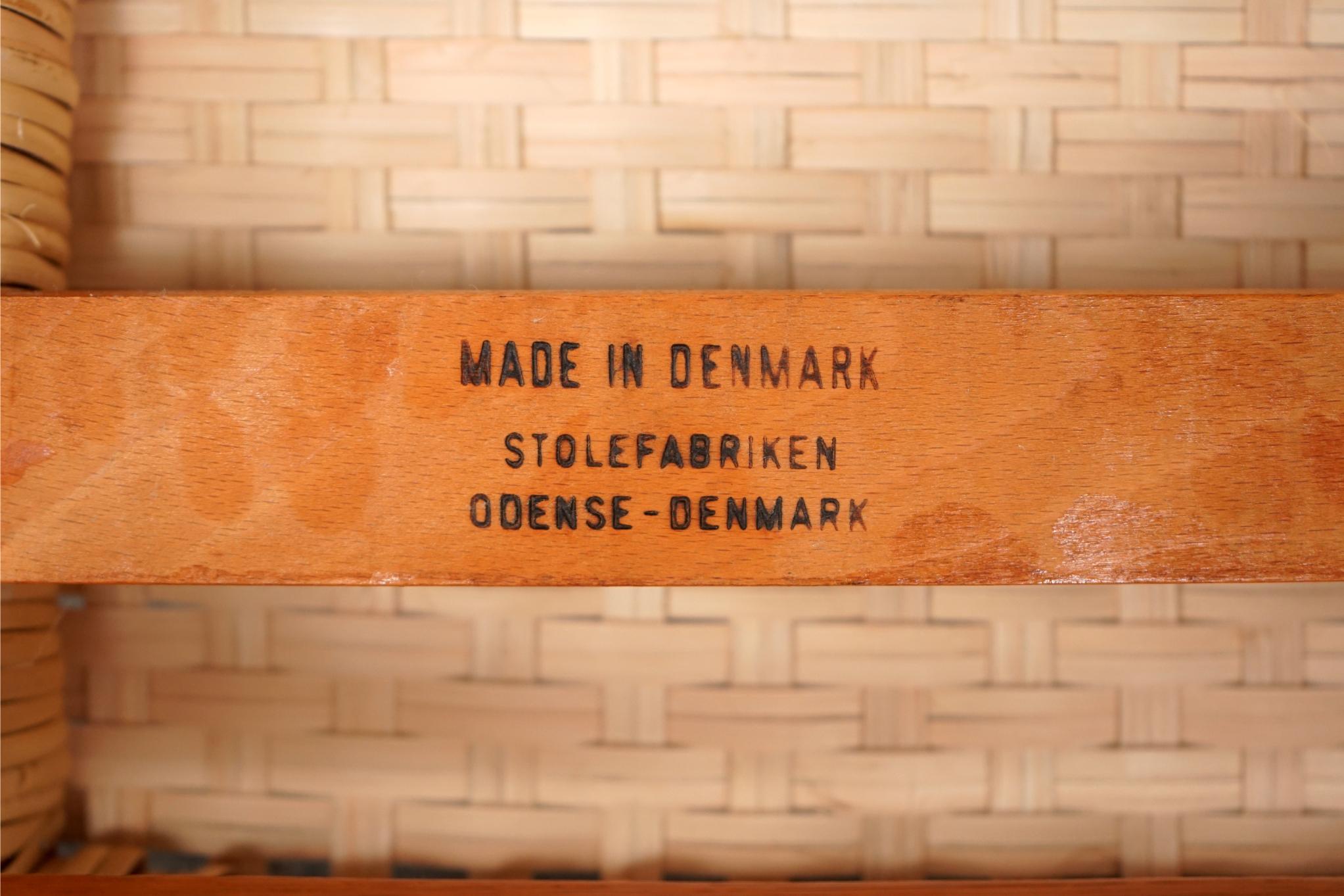 Single Danish Teak & Oak Chair with Rattan 6