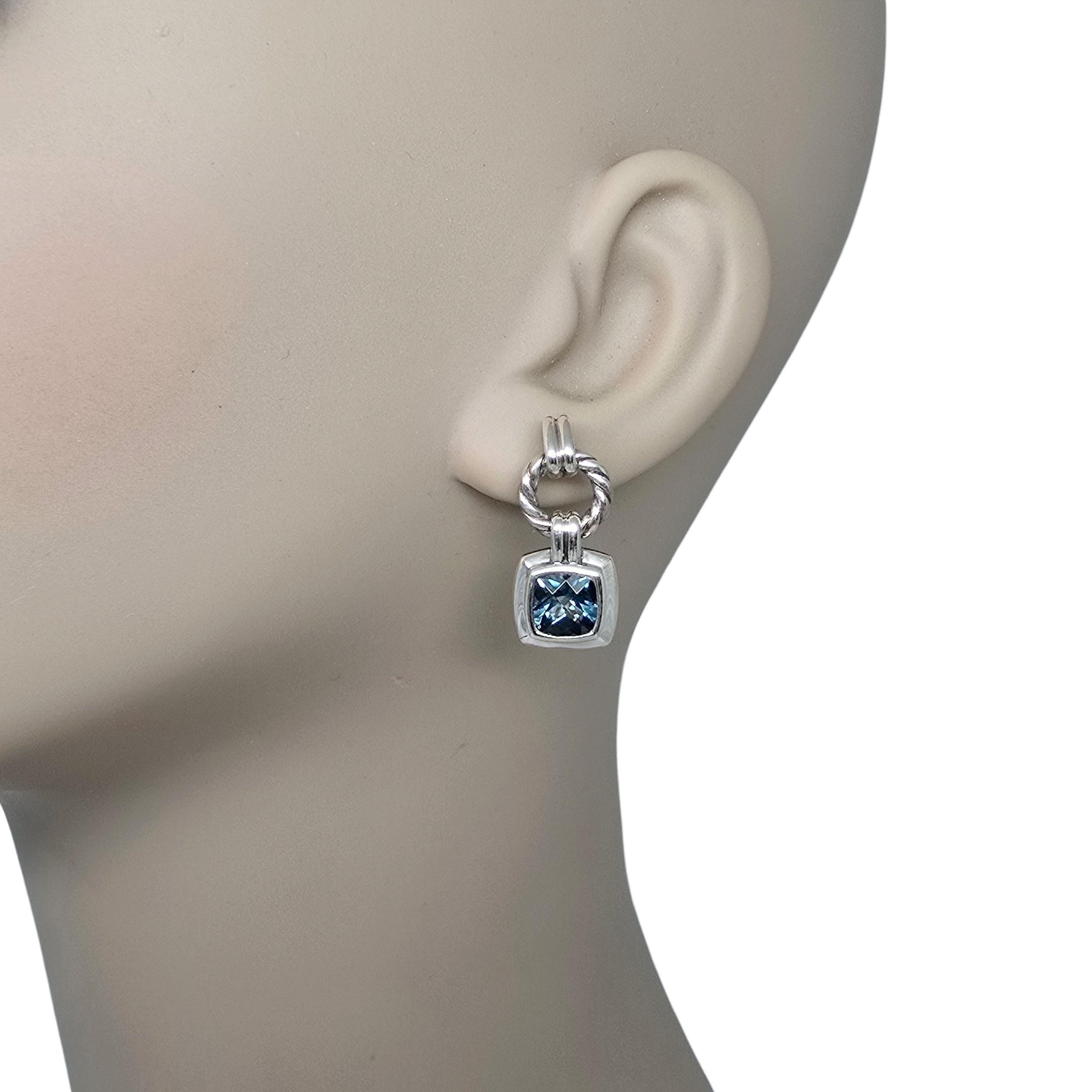 Orecchino singolo David Yurman a goccia in argento blu Topazio Albion #22544 in vendita 5