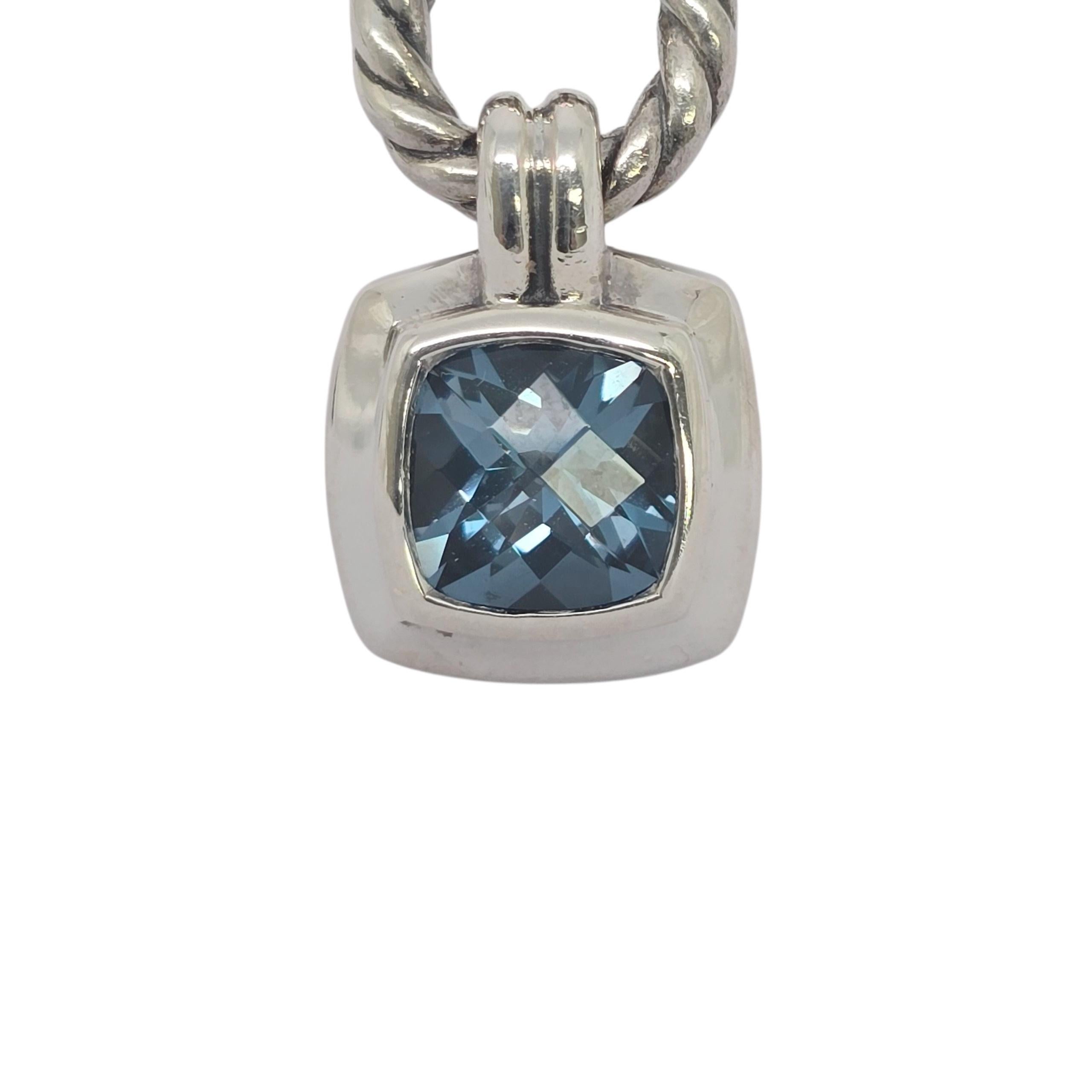 Donna Orecchino singolo David Yurman a goccia in argento blu Topazio Albion #22544 in vendita