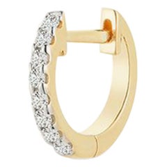 Single Diamond Huggie, Yellow Gold