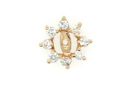 Single Diamond Stud Earring Enhancer Single Jacket .20ct 14K Yellow Gold