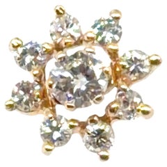 Single Diamond Stud Earring Enhancer Single Jacket .20ct 14K Yellow Gold