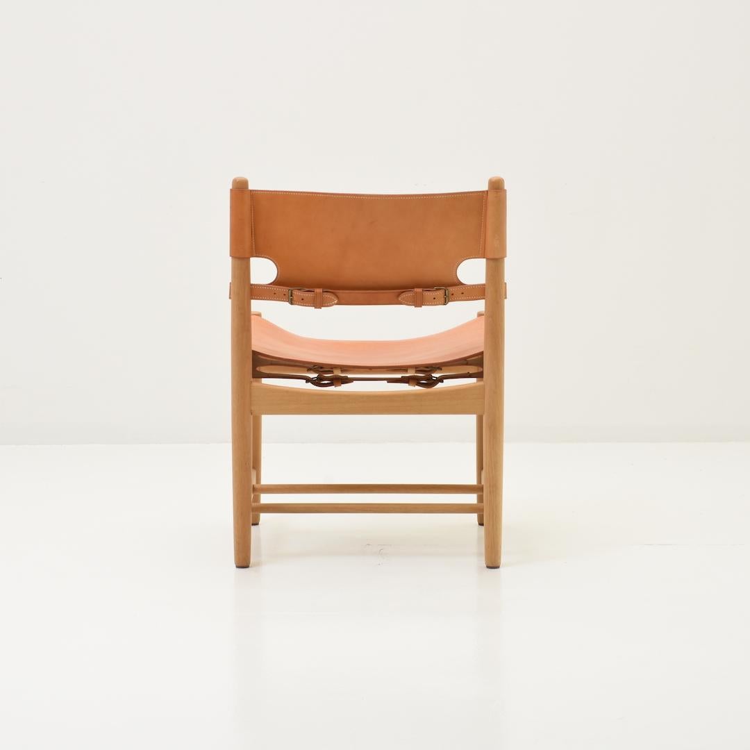 Danish Single Dining Chair Model 3237 by Borge Mogensen Denmark 1960s Oak Frame For Sale