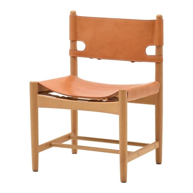 Single Dining Chair Model 3237 by Borge Mogensen Denmark 1960s Oak Frame For Sale