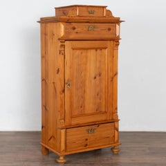 Single Door Pine Cabinet Armoire with Adjustable Shelving, Denmark circa 1880