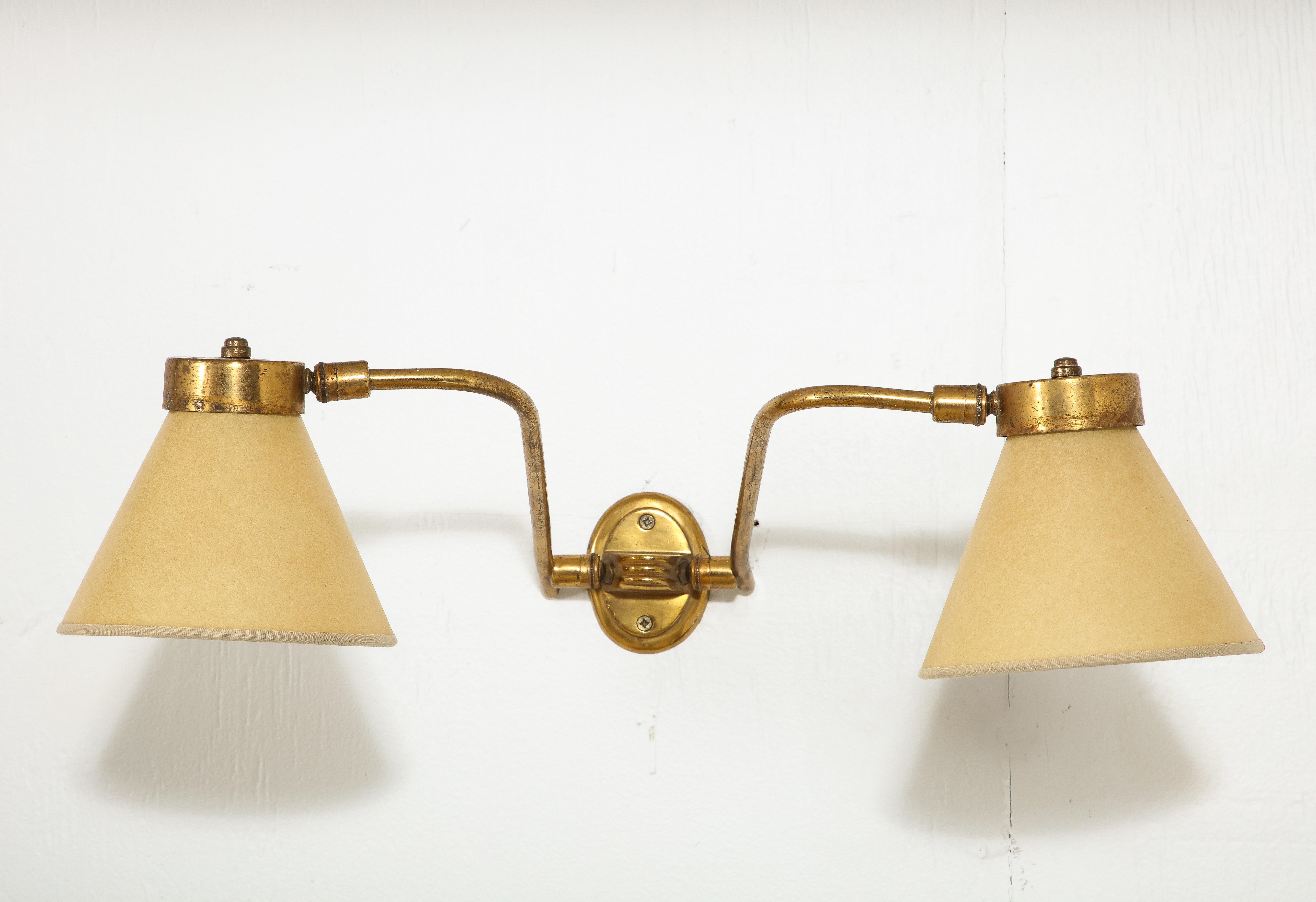 Single Down Light Brass Articulated Sconce, France 1960's For Sale 6