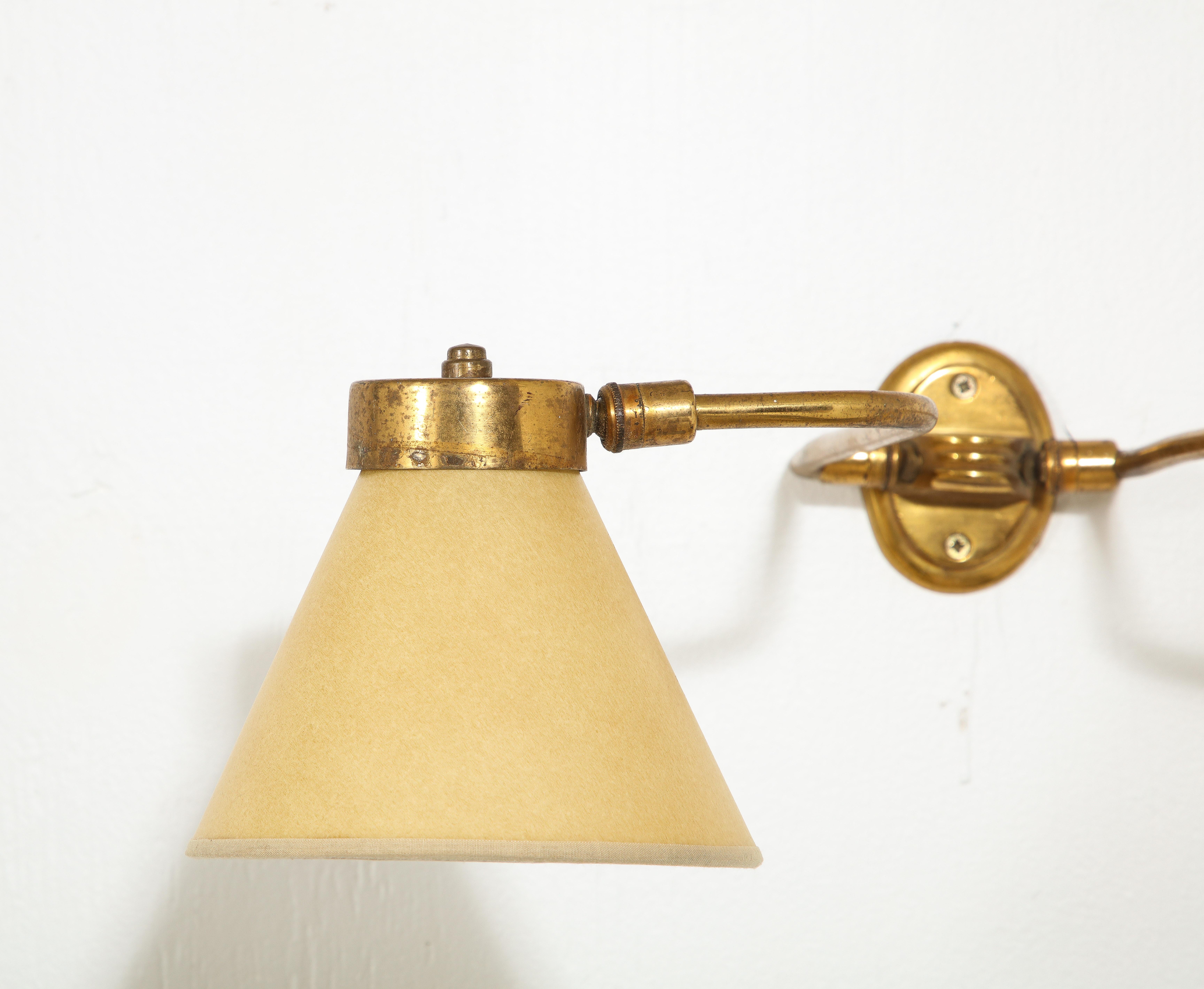 Single Down Light Brass Articulated Sconce, France 1960's For Sale 1