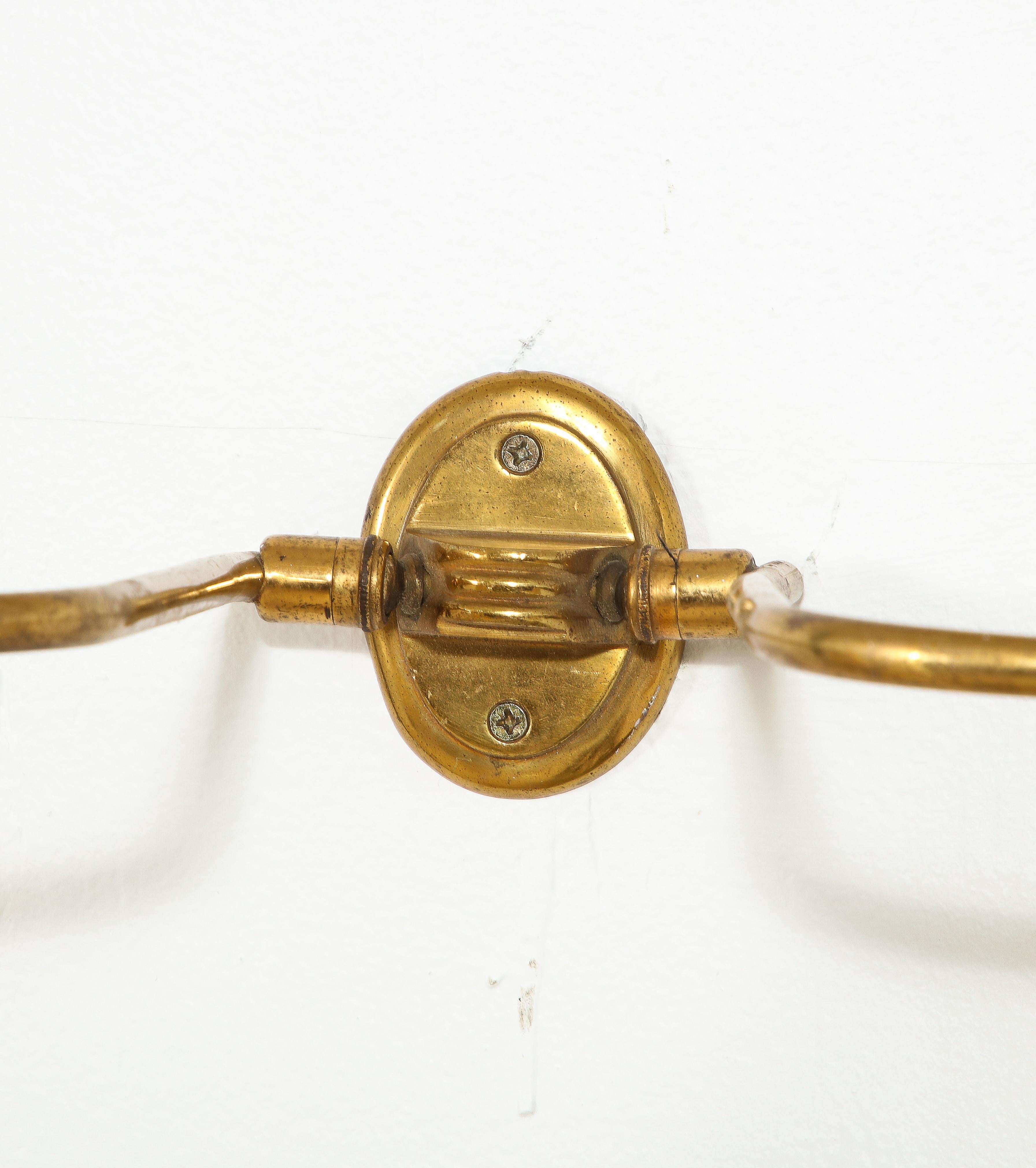 Single Down Light Brass Articulated Sconce, France 1960's For Sale 2