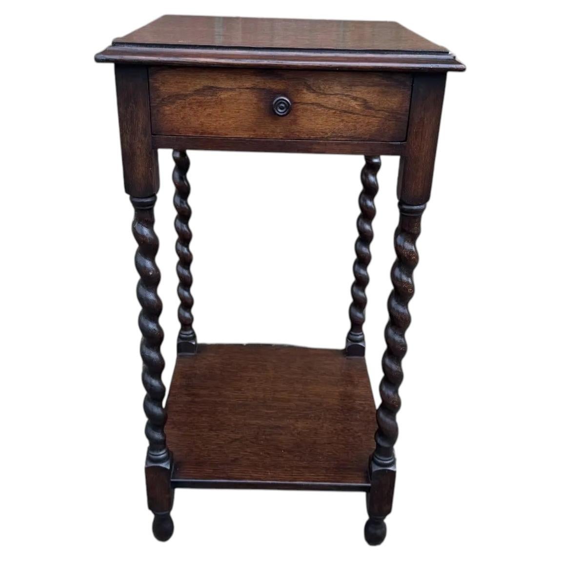 Single Drawer Barrel Twist Side Table