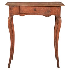 Mesa French Rococo de un cajón pintada de rojo chino