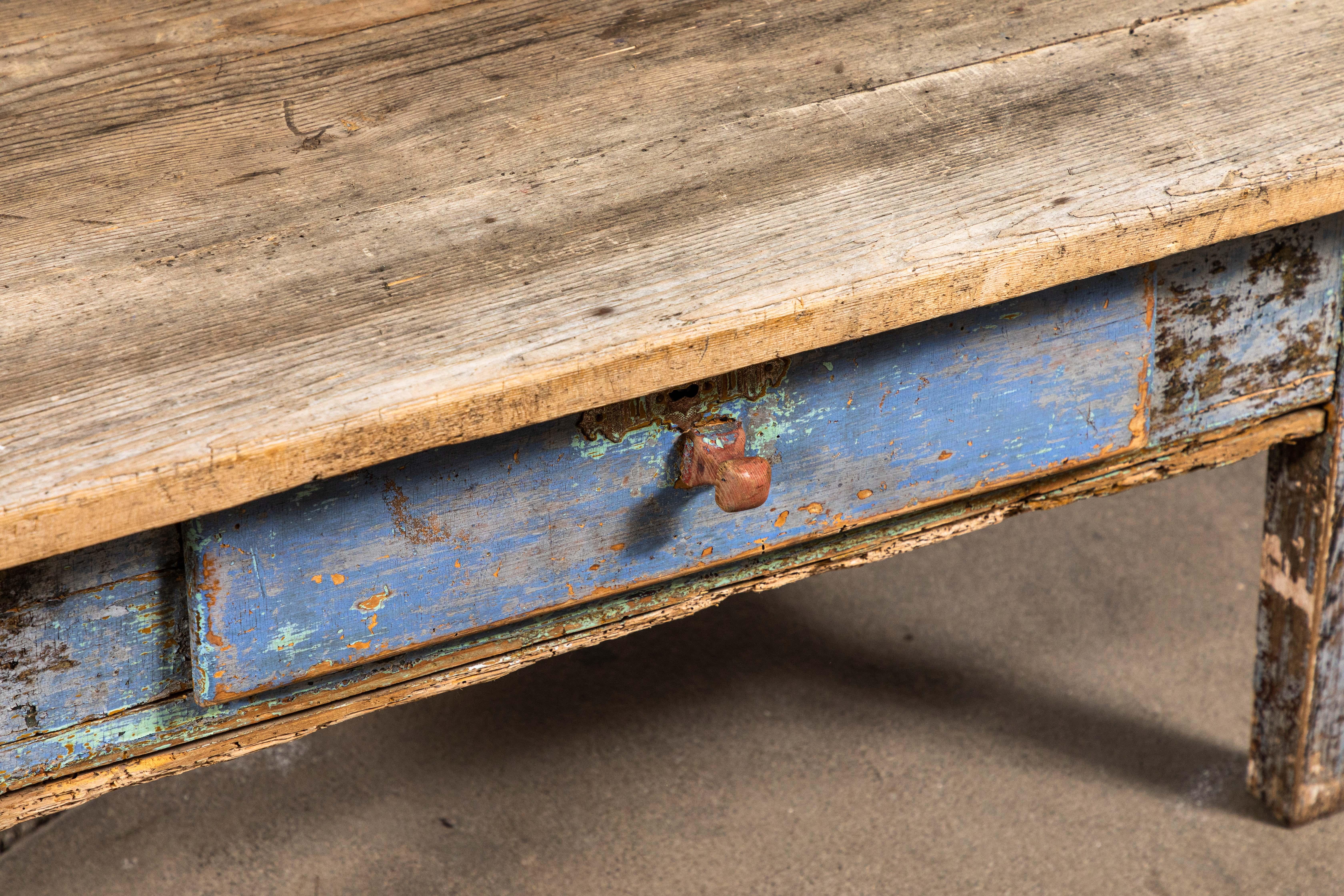 19th Century Single Drawer Rustic Coffee Table