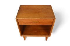 Single Drawer Teak + Oak Mid Century Nightstand
