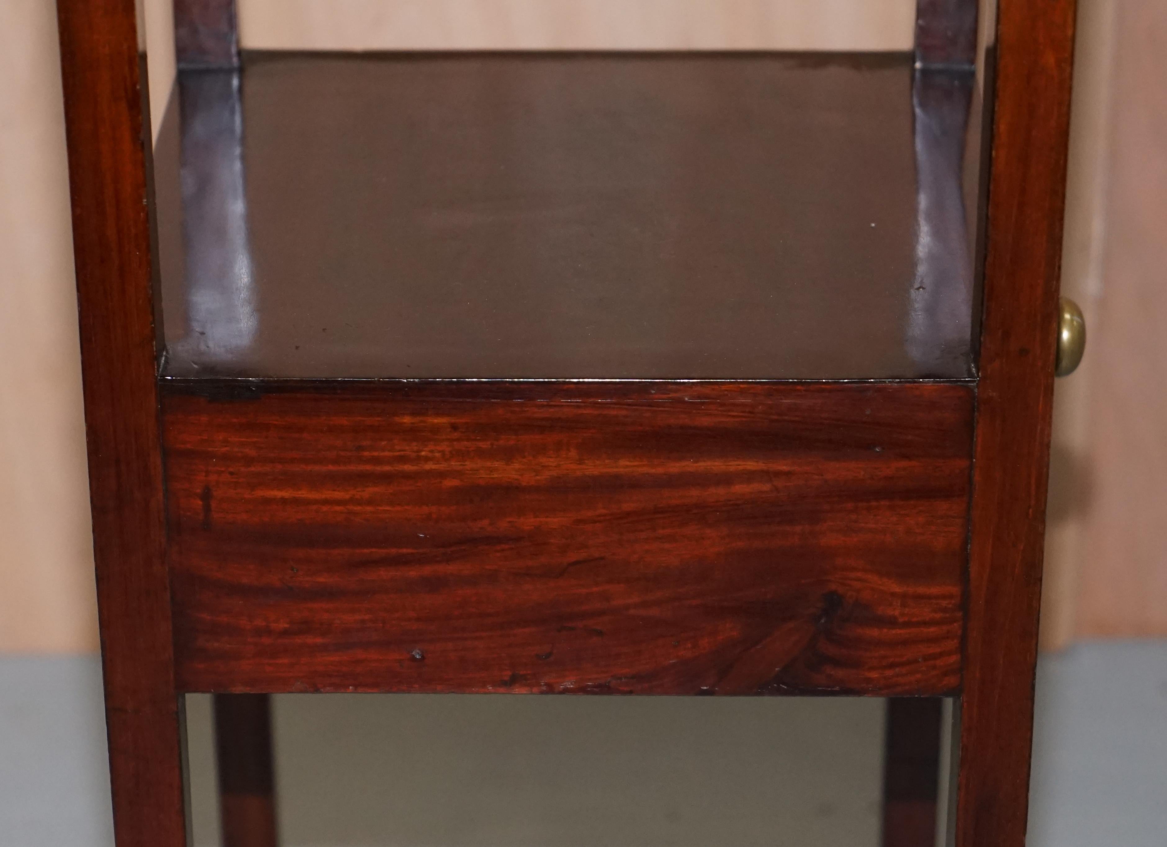 Single Drawer Victorian Jardinière Side Table in Mahogany Inlay Lamp Wine End 6