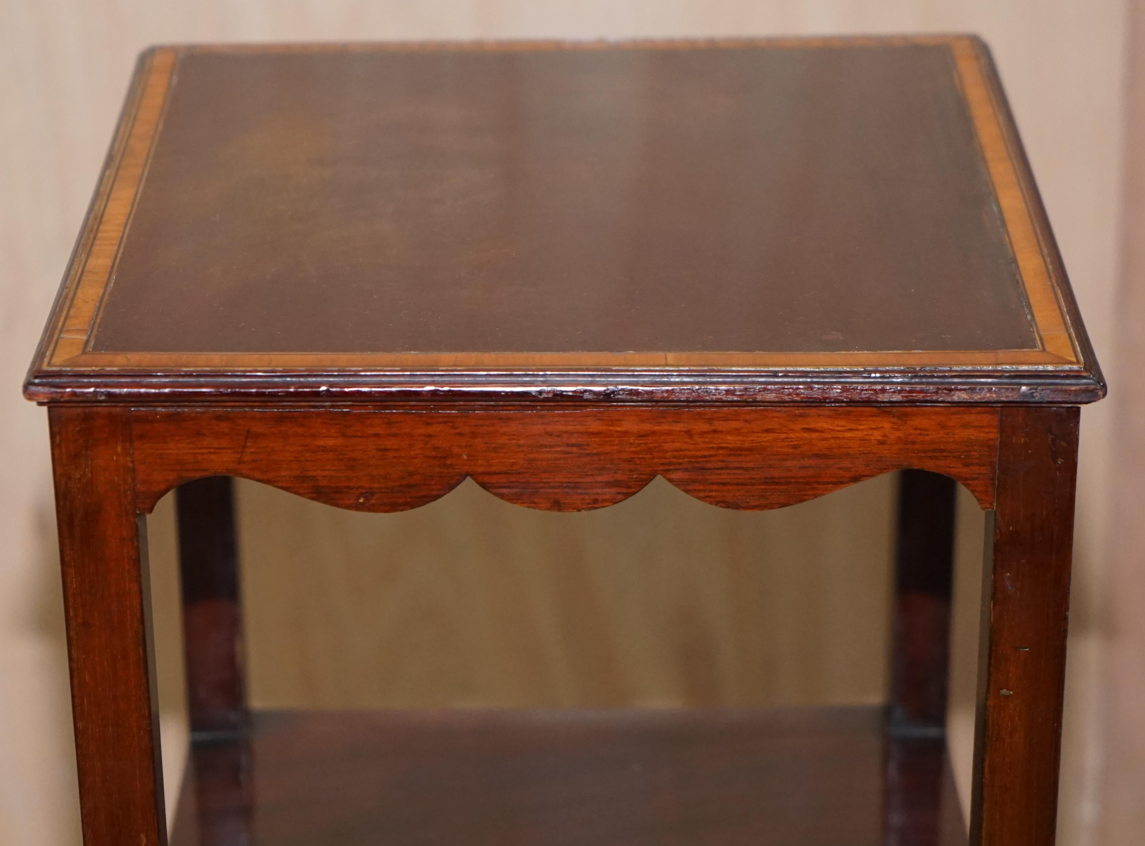 Single Drawer Victorian Jardinière Side Table in Mahogany Inlay Lamp Wine End 9