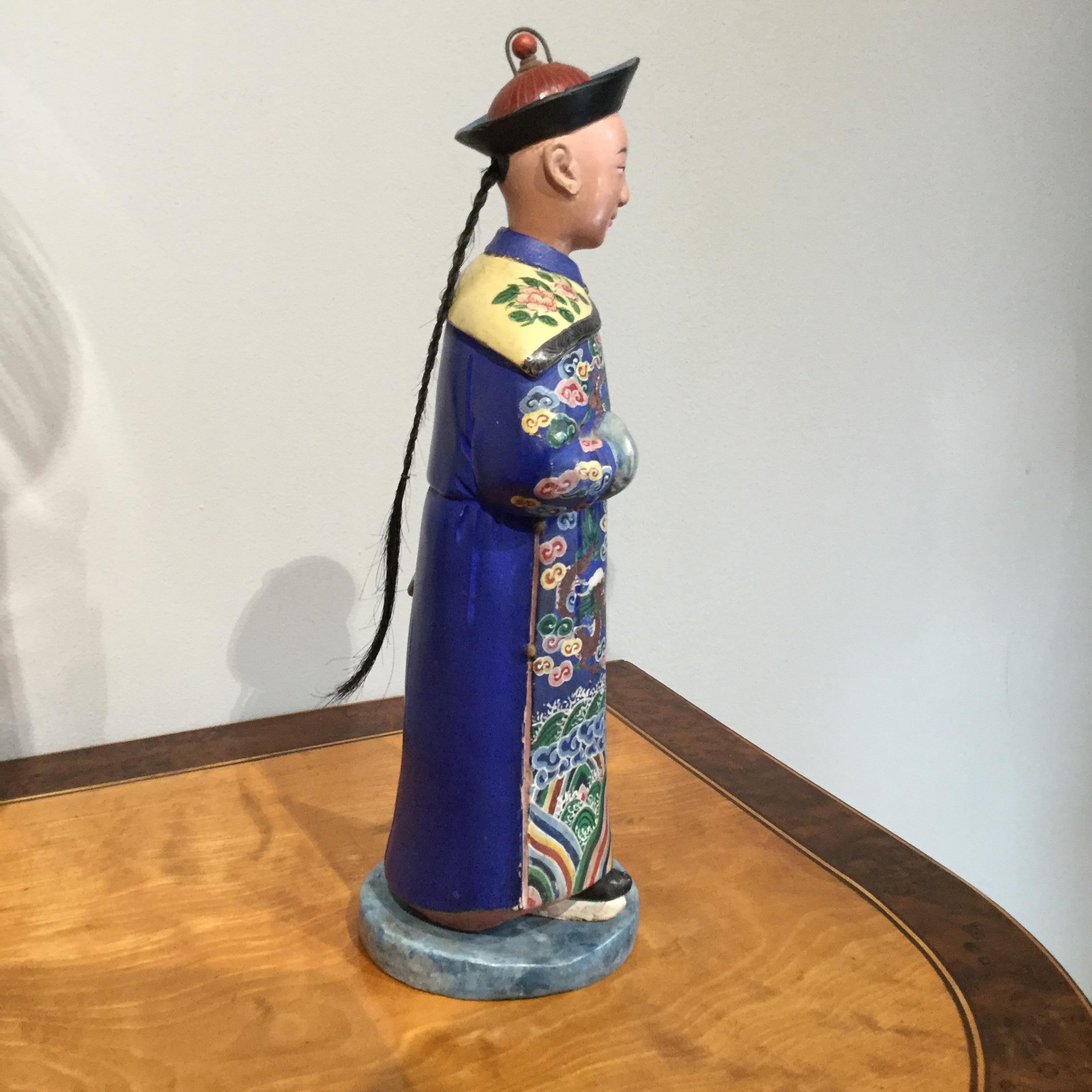 Single Early 19th Century Hand Painted Chinese Nodding Figure For Sale 2
