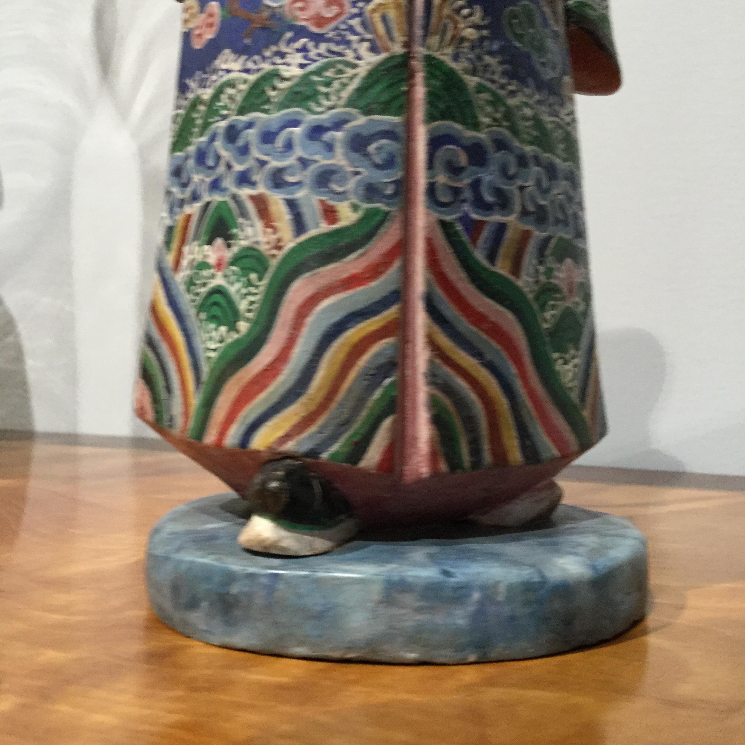 Single Early 19th Century Hand Painted Chinese Nodding Figure For Sale 3
