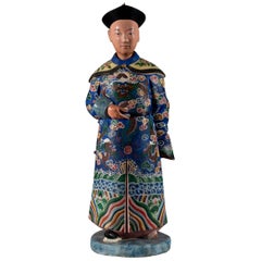 Antique Single Early 19th Century Hand Painted Chinese Nodding Figure