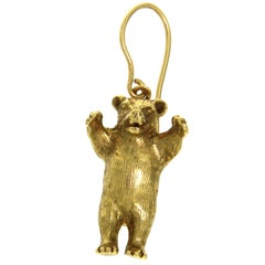 Single Earring Bear in 18 Karat Yellow Gold