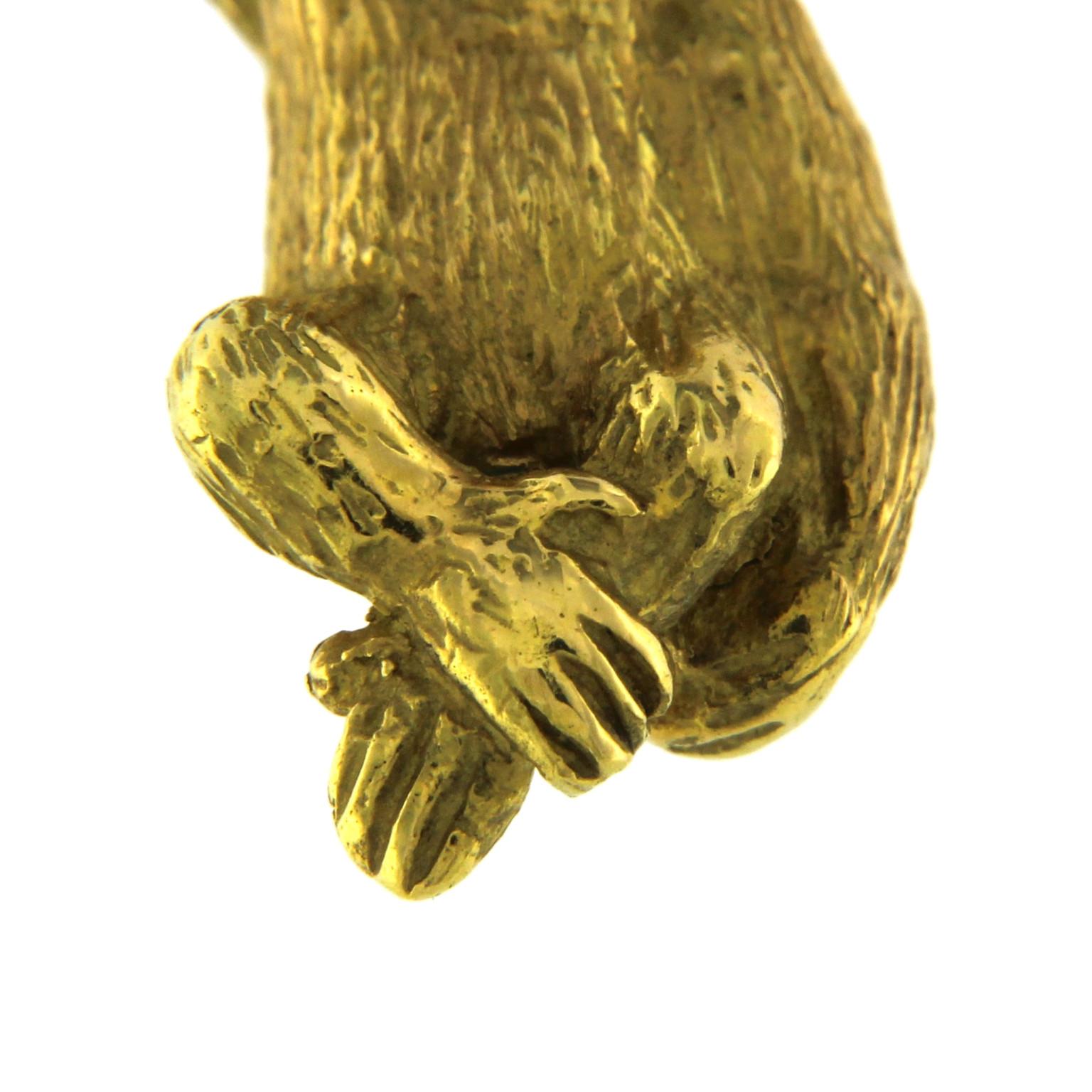 Women's Single Earring Monkey in 18 Karat Yellow Gold