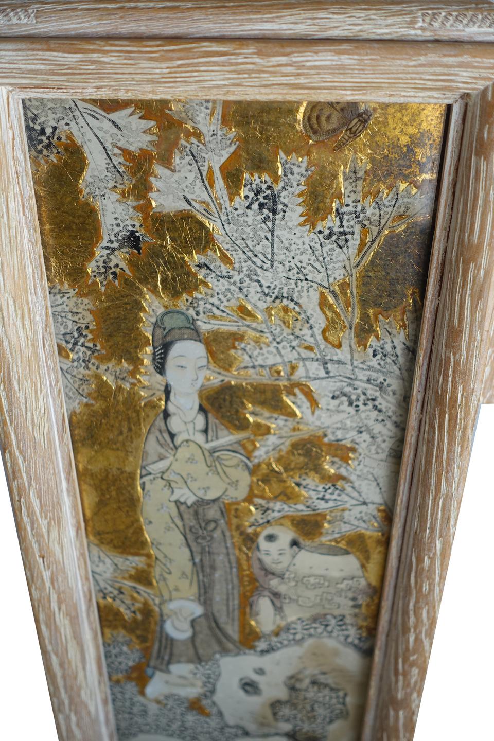 French Single Eglomize' Chinoiserie Table Lamp For Sale