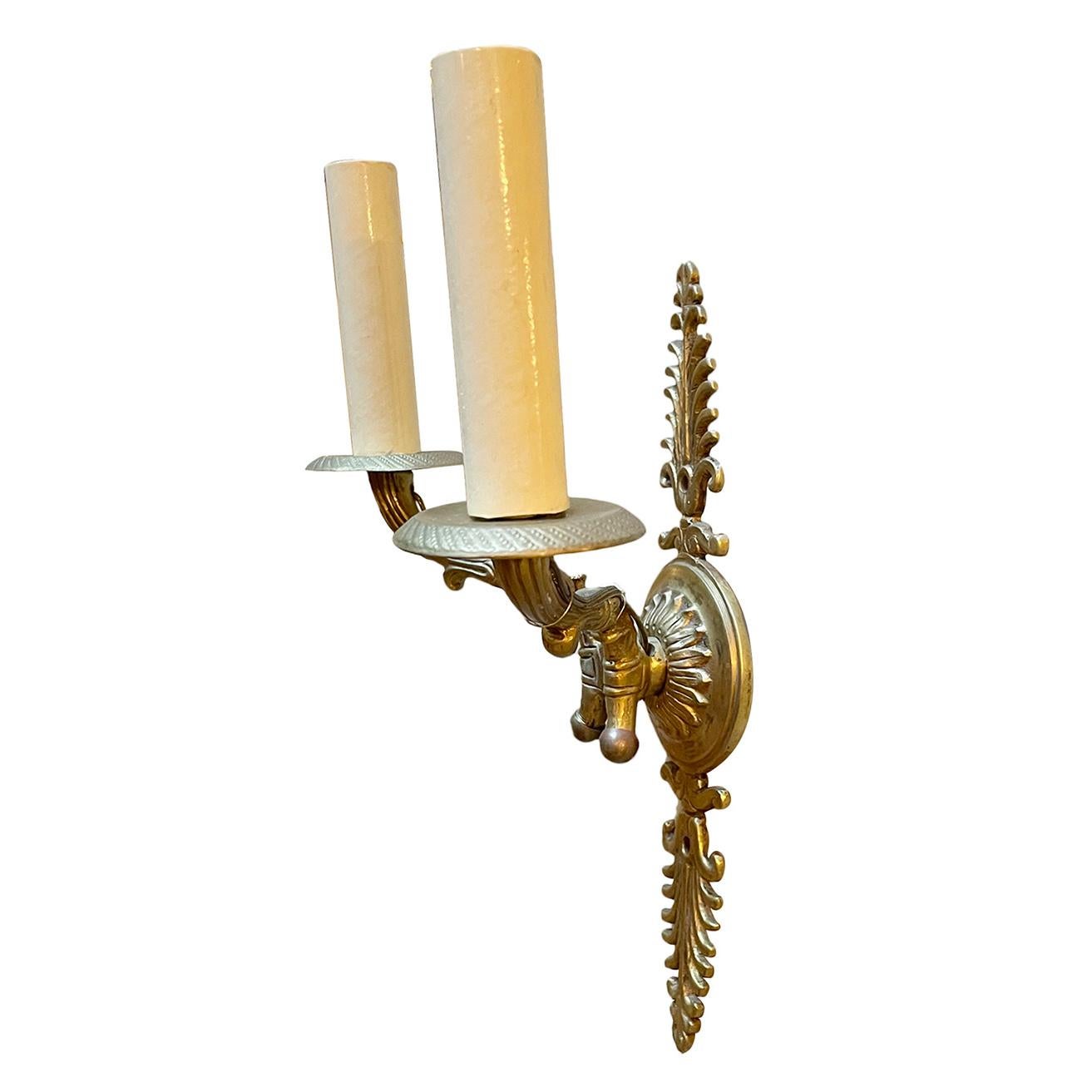 Bronze Single Empire Style Sconce For Sale