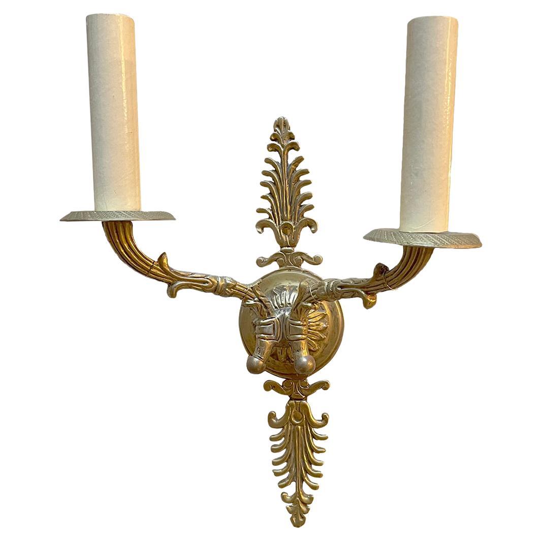 Single Empire Style Sconce For Sale