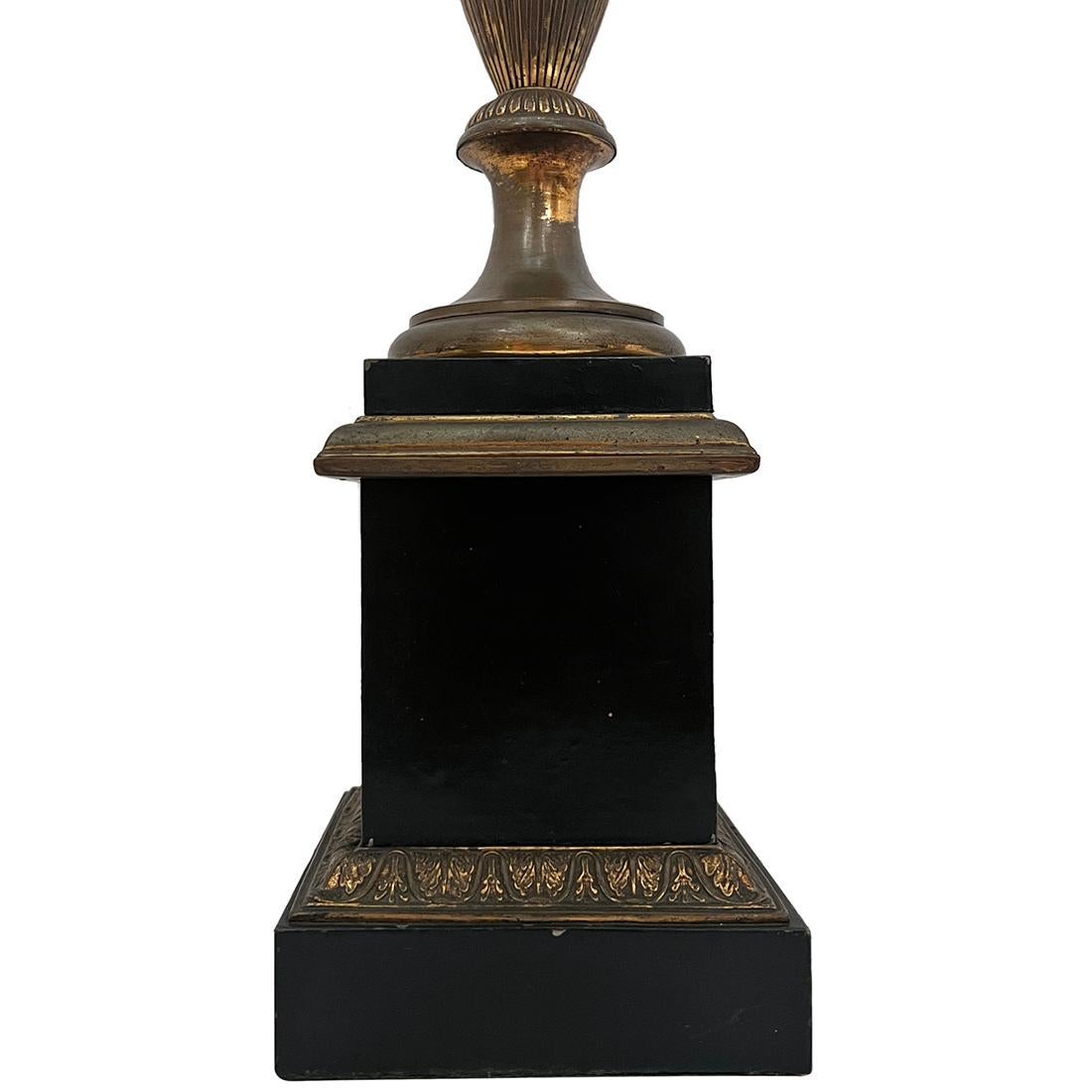 Painted Single Empire Style Table Lamp For Sale