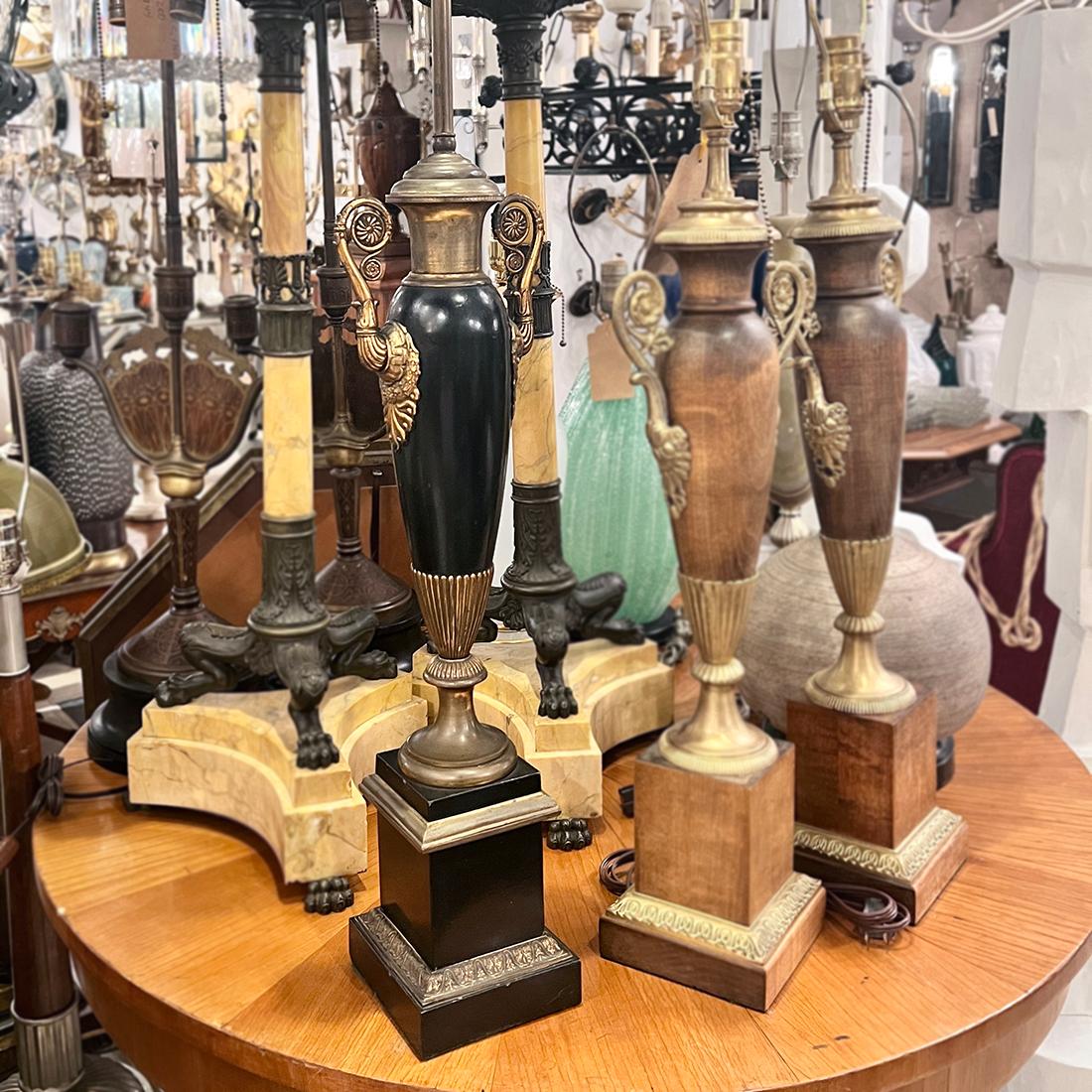 Single Empire Style Table Lamp In Good Condition For Sale In New York, NY
