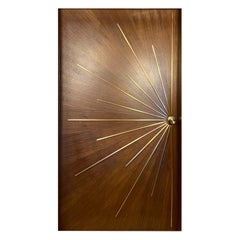 Single Entry Door with Custom Radial Walnut