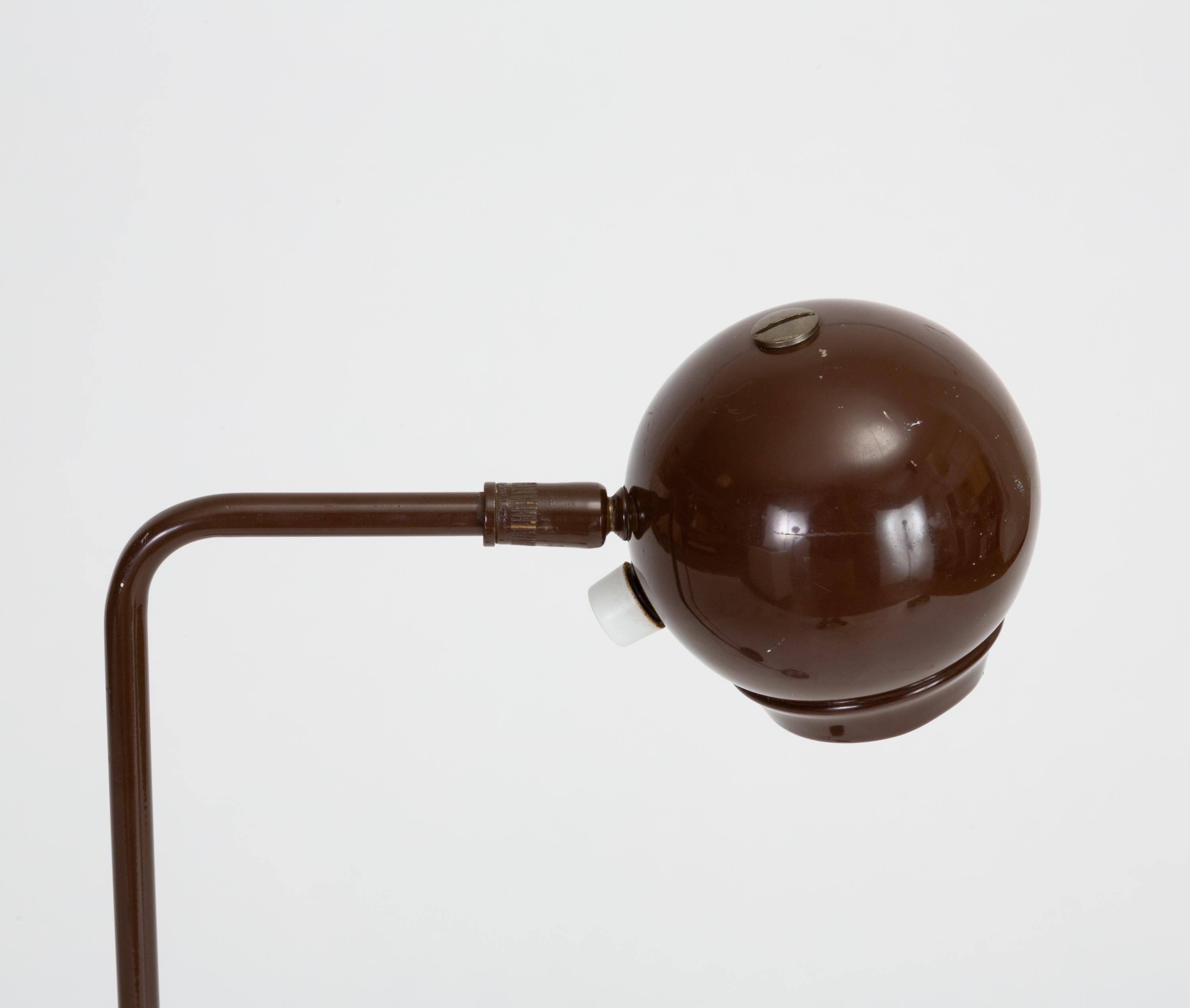 Enameled Single Eyeball Floor Lamp by Robert Sonneman for George Kovacs