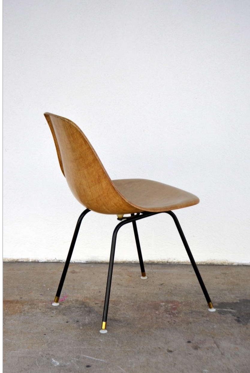 Mid-20th Century Single Fiberglass Encasted Fabric Mesh Chair