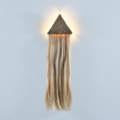 Single Fire and Water, Lighted Bronze Hanging Wall Sculpture