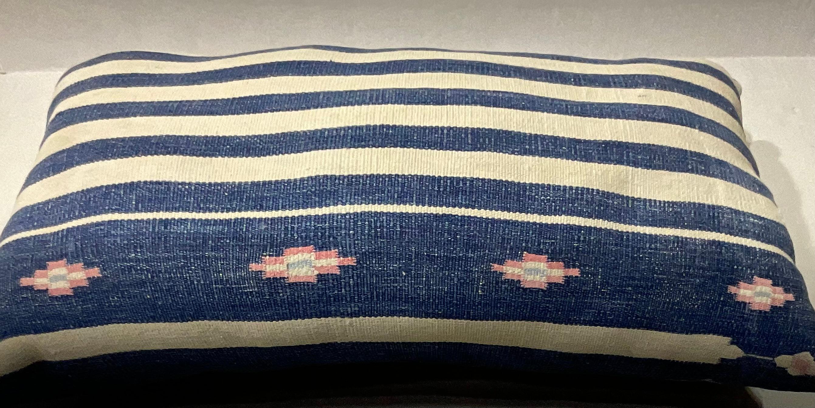 Indian Single  Flat Weave Antique textile Pillow For Sale
