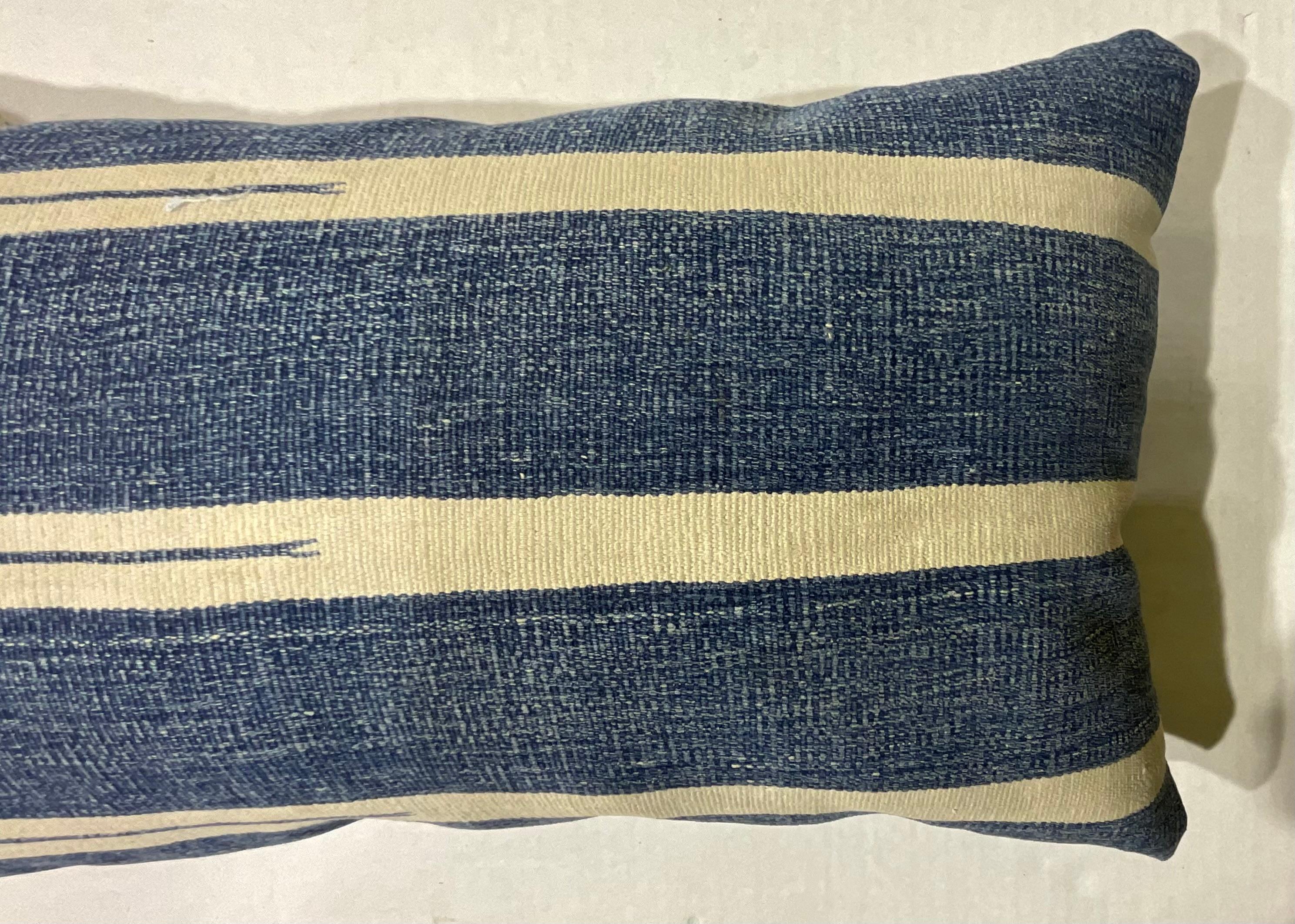 Early 20th Century Single  Flat Weave Antique textile Pillow For Sale