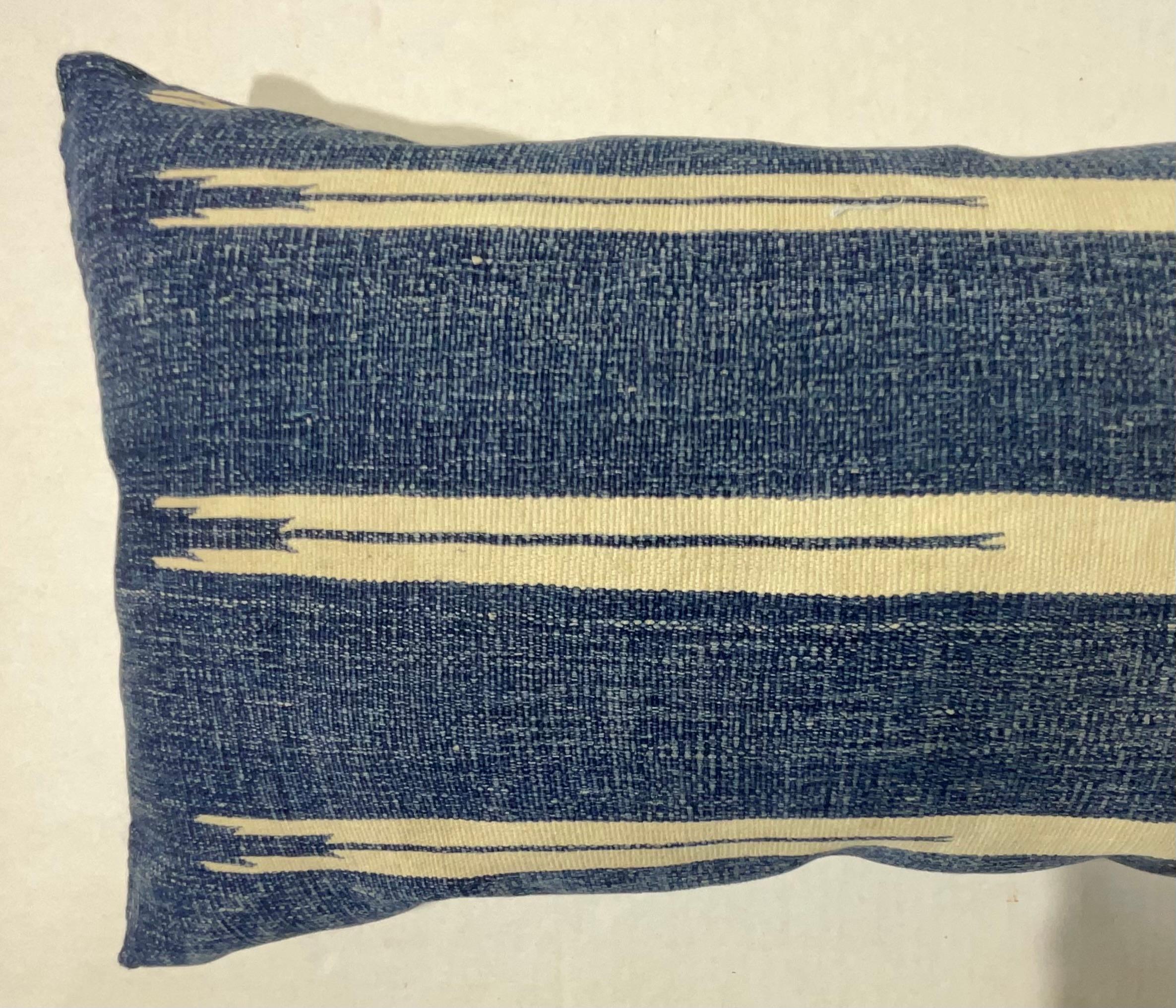 Cotton Single  Flat Weave Antique textile Pillow For Sale