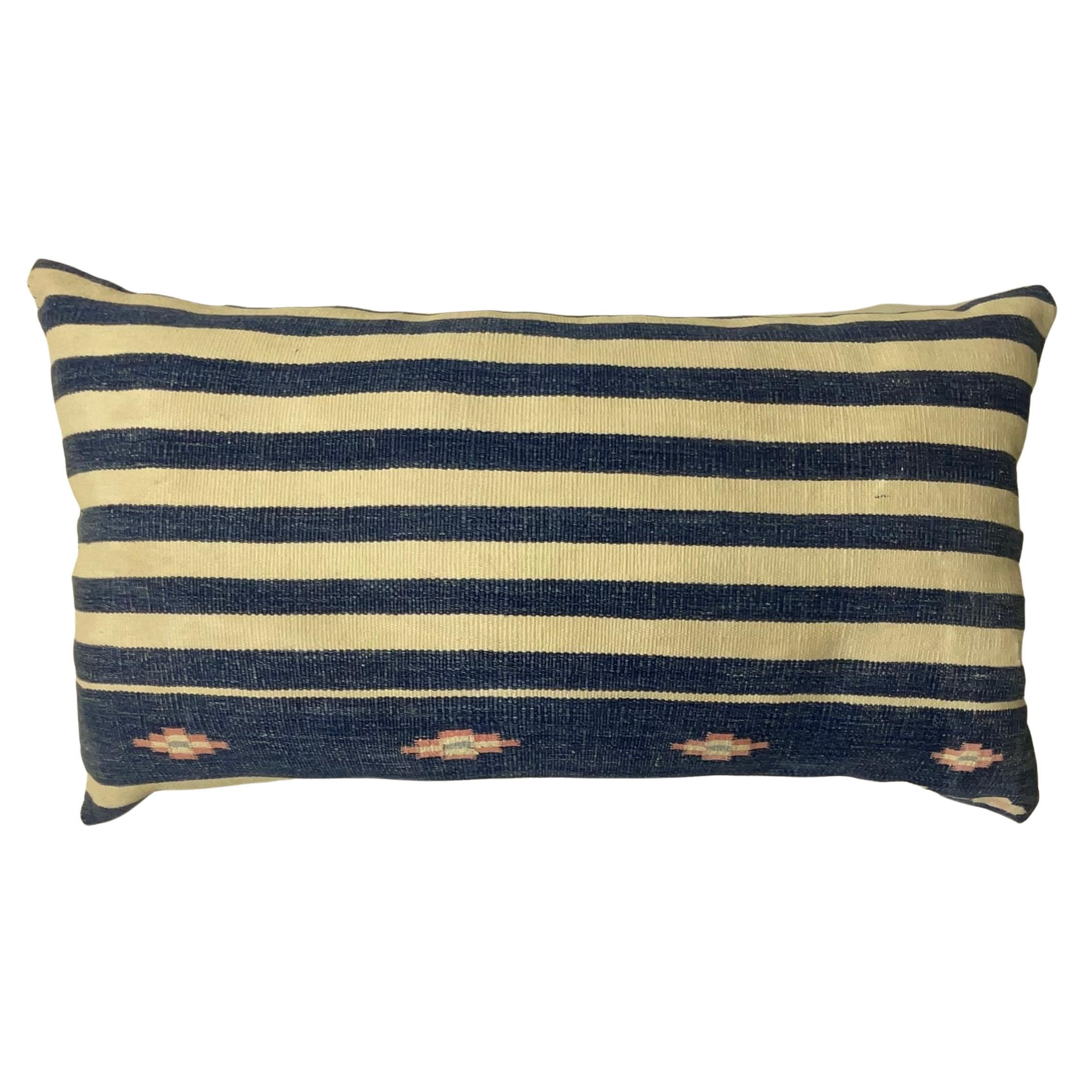 Single  Flat Weave Antique textile Pillow For Sale