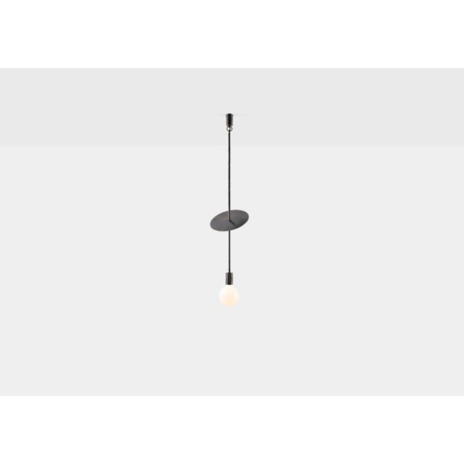 Single Flipside Solid Pendant Light Black by Volker Haug In New Condition For Sale In Geneve, CH