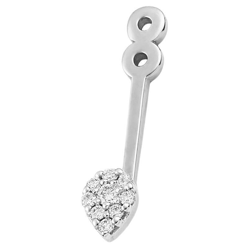 Single Floating Pear Diamond Accessory -Ear Jacket- in White Gold and Diamonds