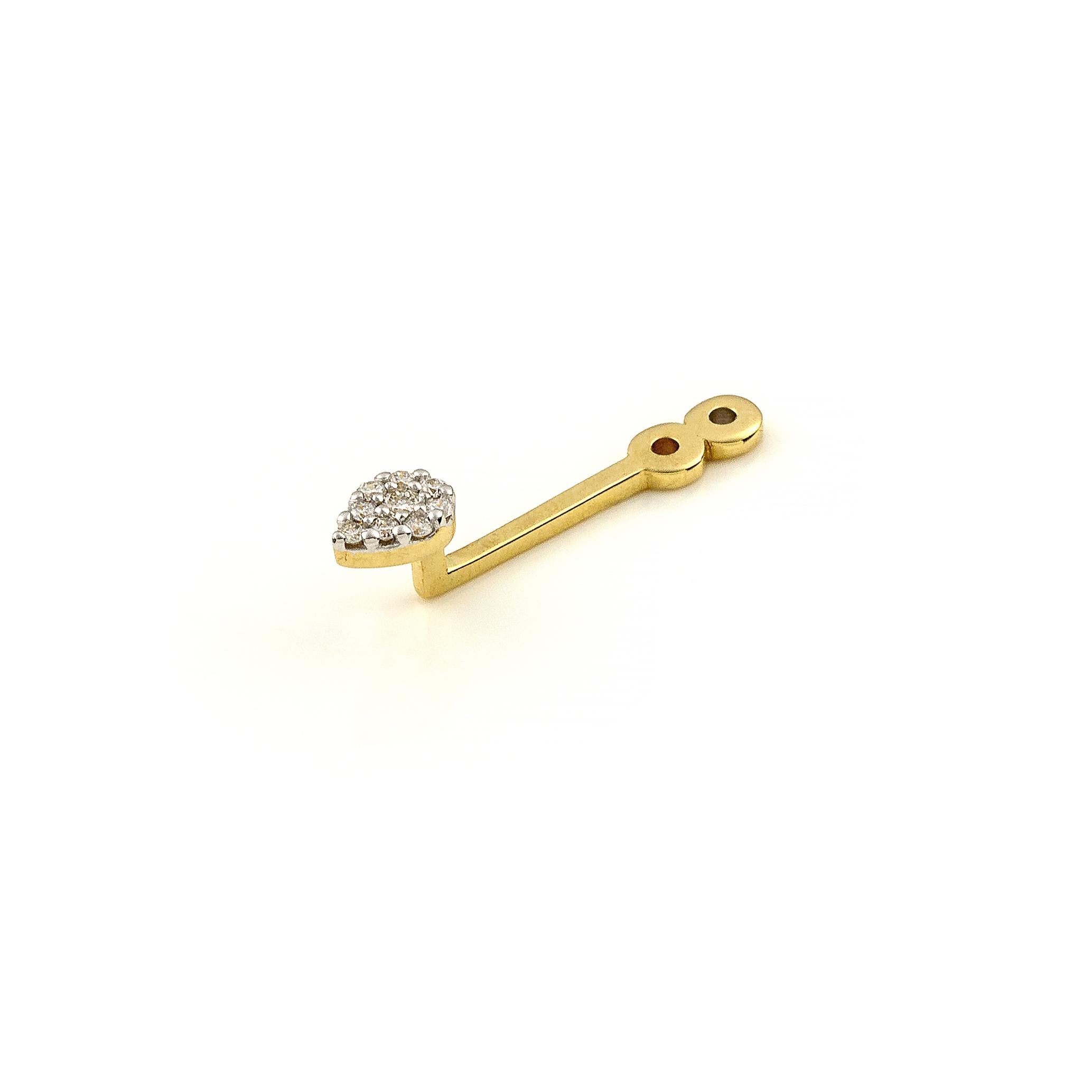 Recycled 14K White Gold

Diamonds Approx. 0.1 ct

Single Floating Pear Diamond Accessory -Ear Jacket- in Yellow Gold and Diamonds

This collection combines the simplicity of the single piece with the opulence of diamonds.

All jewels in the