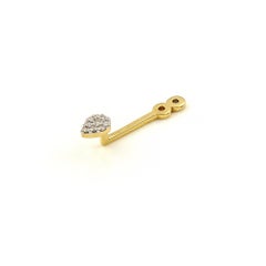 Single Floating Pear Diamond Accessory -Ear Jacket- in Yellow Gold and Diamonds