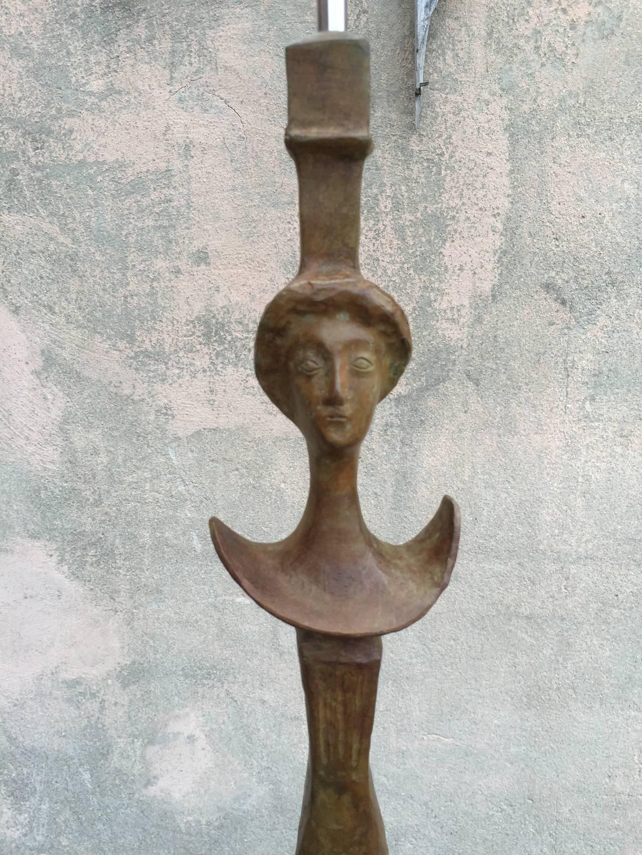 Mid-Century Modern Single Floor Lamp in the Manner of Giacometti For Sale