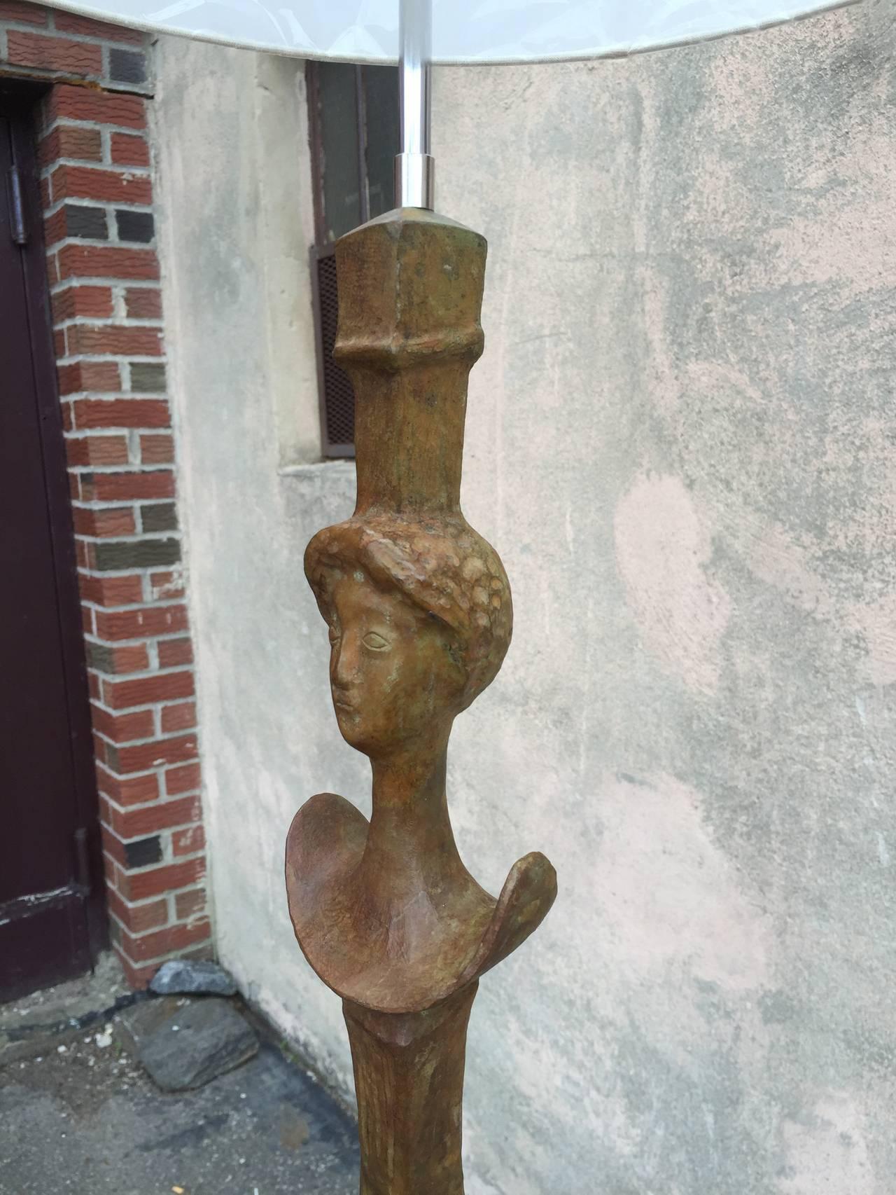 Single Floor Lamp in the Manner of Giacometti In Good Condition For Sale In Bronx, NY