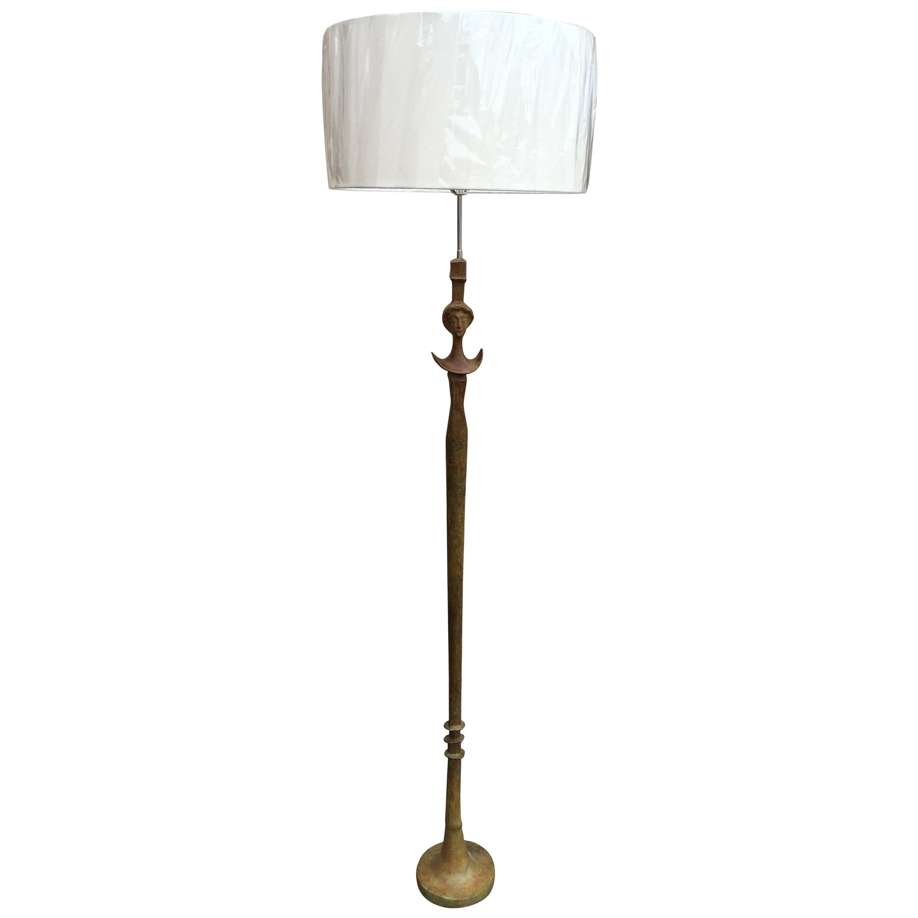 Single Floor Lamp in the Manner of Giacometti For Sale