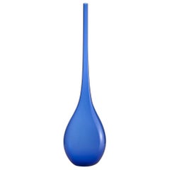 Single-Flower Vase in Blue Murano Glass "Bolla" by Nason & Moretti