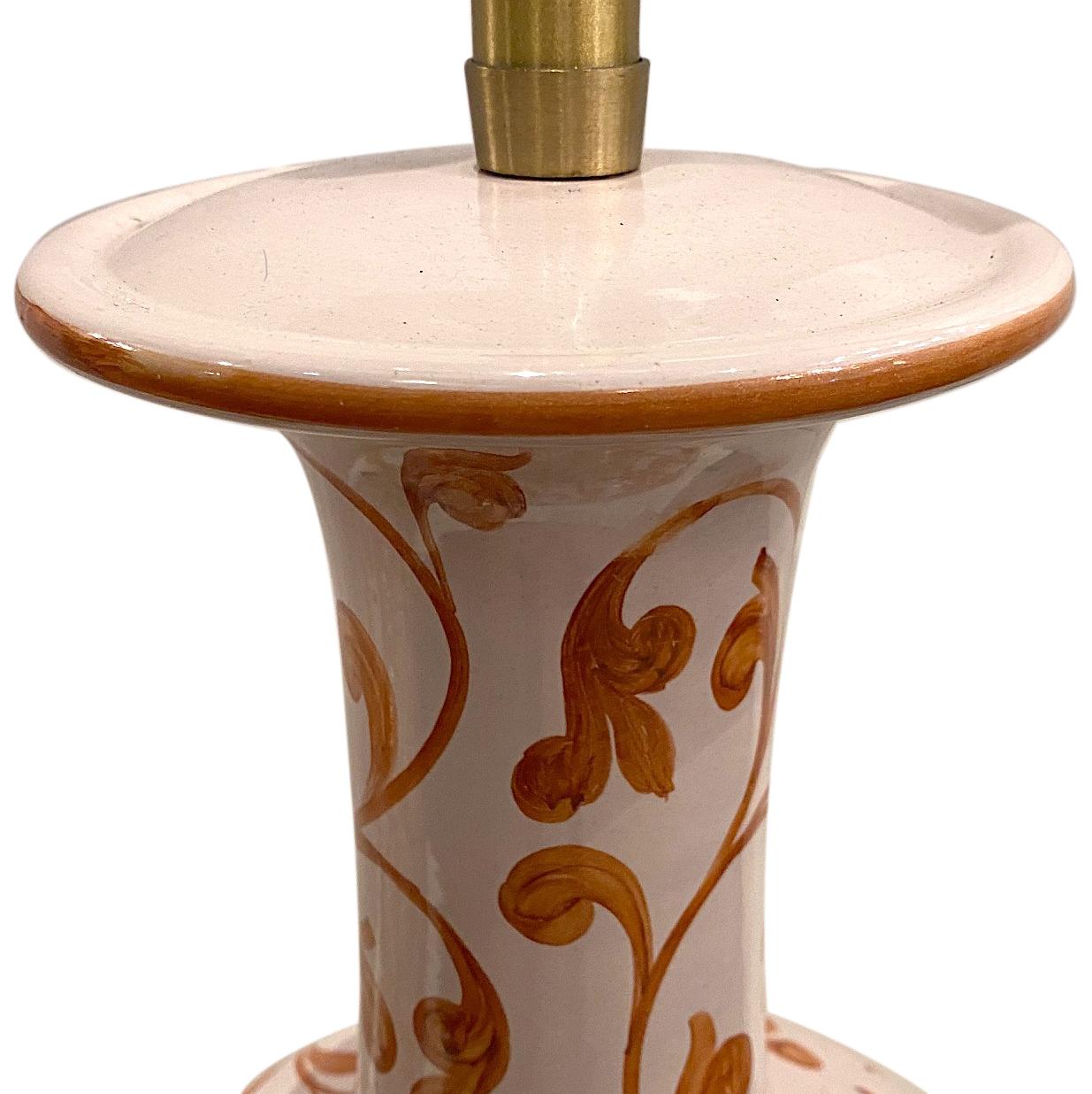 Mid-20th Century Single Foliage Motif Table Lamp For Sale