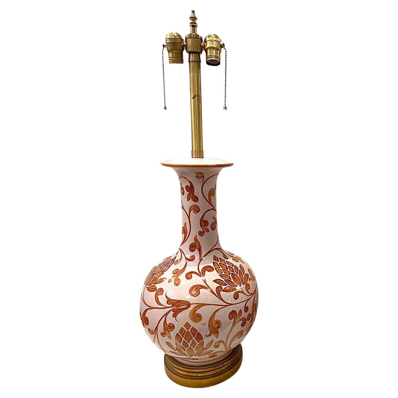 Lampe de table simple à motif de feuillage en vente