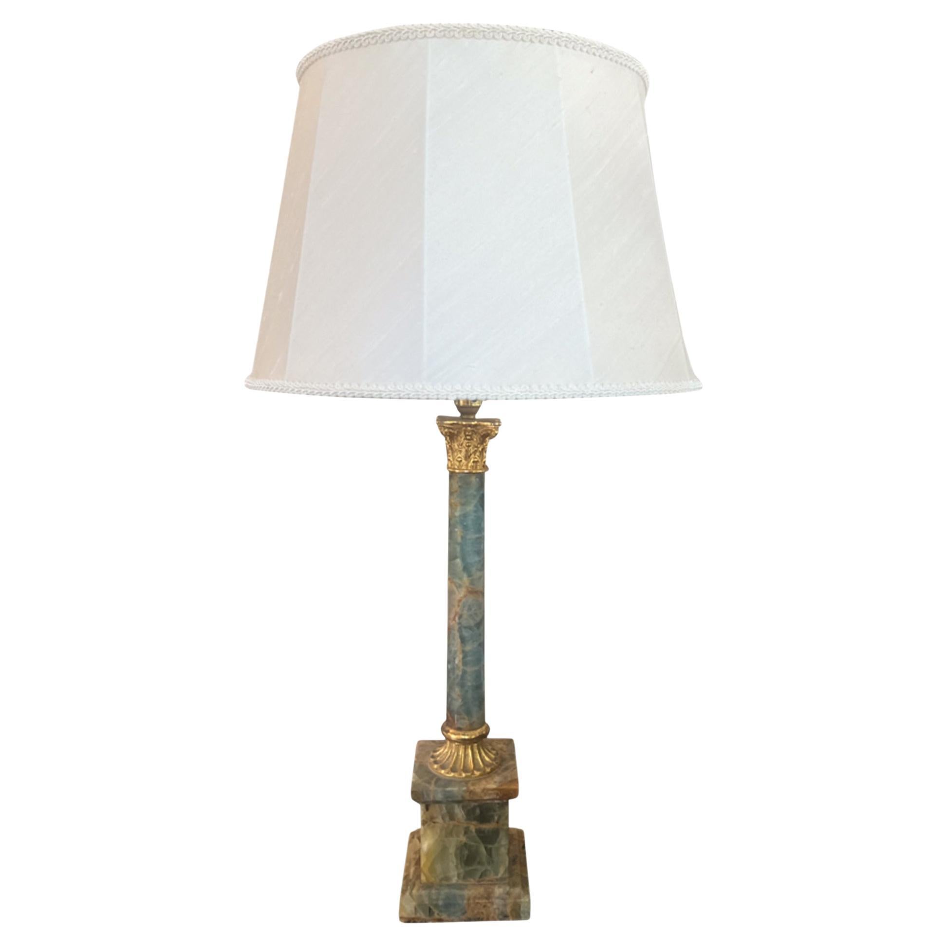 Lampe à poser en marbre bleu des années 1950