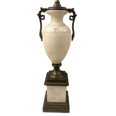 Single French Alabaster Table Lamp